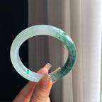 冰种飘花翡翠平安镯（60.3mm）（yc374203）