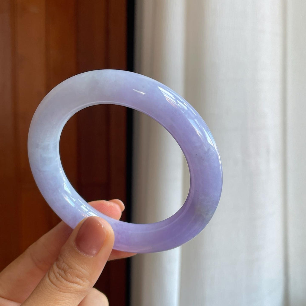 糯冰紫罗兰翡翠圆条手镯（56.6mm）（yc278731）