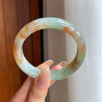 糯冰特色翡翠平安镯（56.6mm)（yc419564）