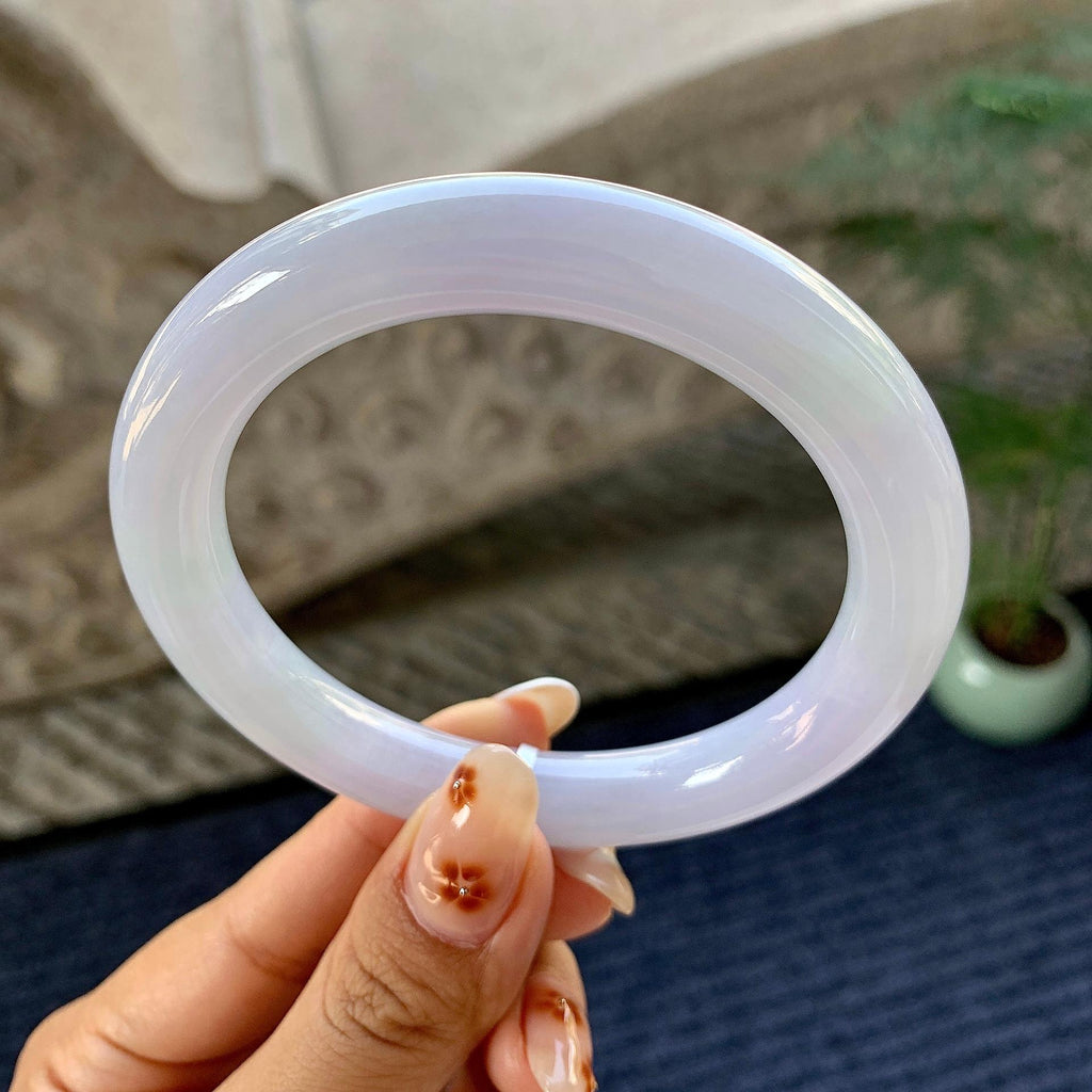 细糯种淡紫罗兰圆条手镯（58.4mm）（yc249446）