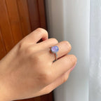 18k金钻镶冰种紫罗兰翡翠蛋面戒指（内径16.8）（yc183810）