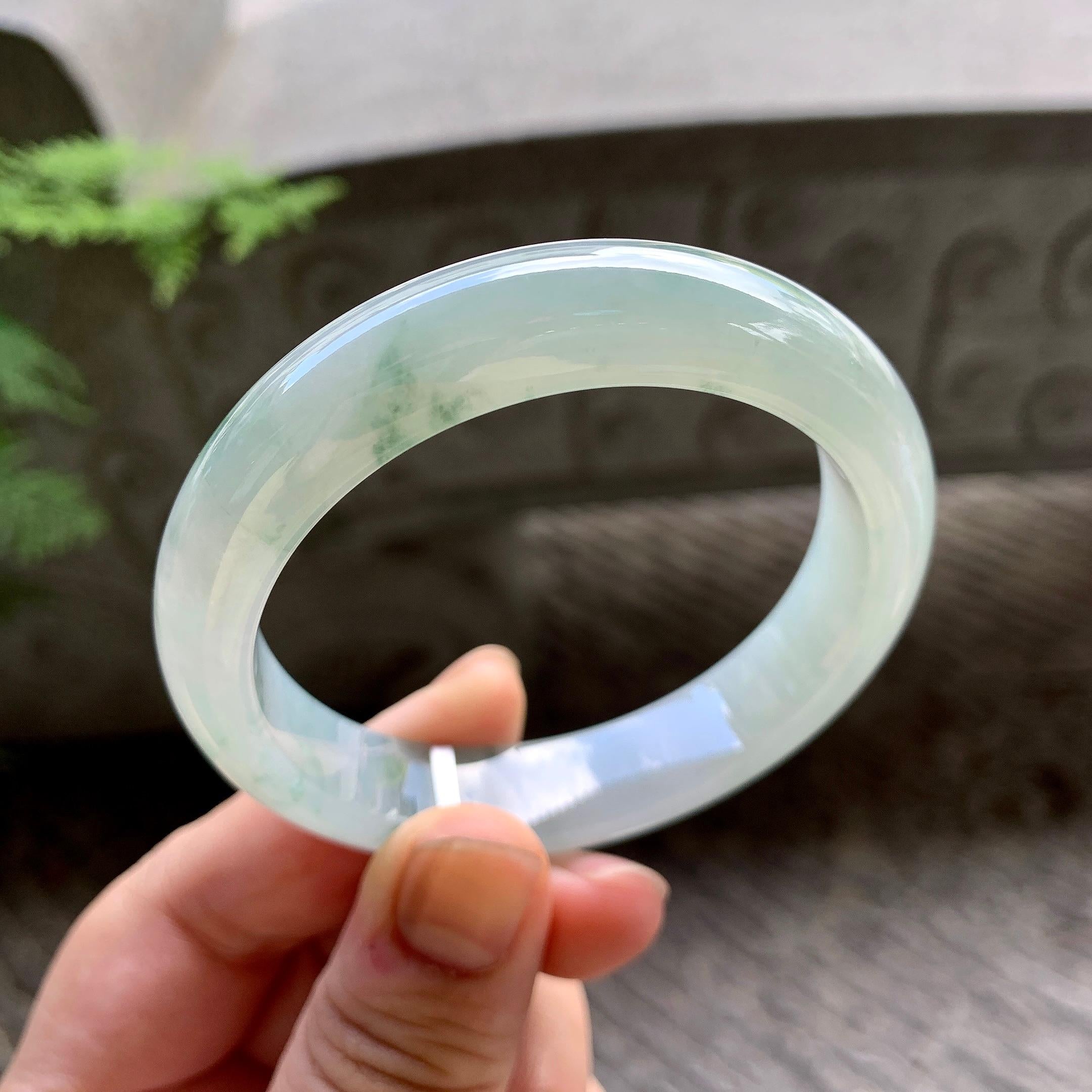 细糯种飘花平安镯（54mm）（yc202363）