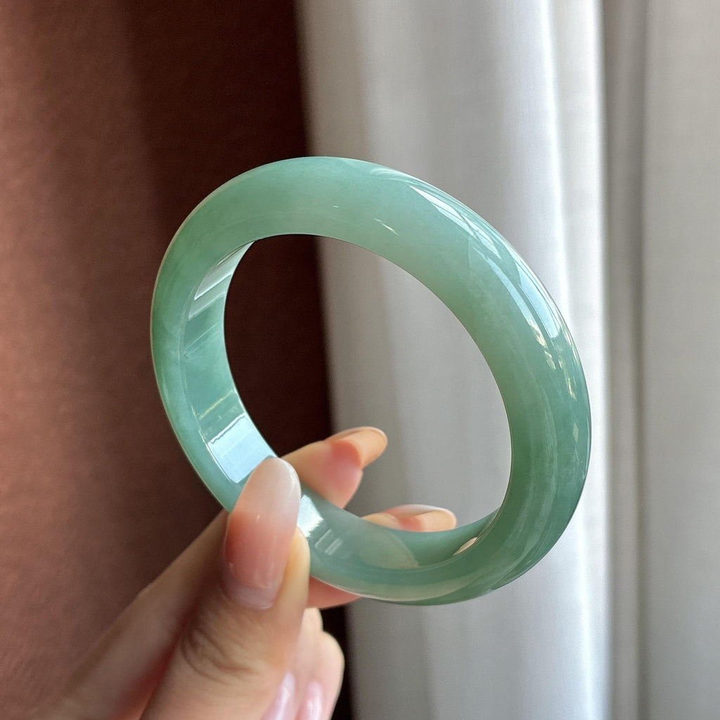 糯冰湖水绿正圈平安镯 55圈（yc785170）