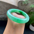 细糯种飘阳绿平安镯（53.7mm）（yc195924）