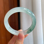 冰种飘花翡翠平安镯（56mm）（yc312874）