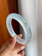 冰玻种无色翡翠平安镯（55.5mm）（yc220811）