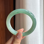 糯冰晴绿平安镯 55圈天然缅甸A货翡翠（yc440158）