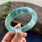糯冰种飘花宽版轮胎手镯（58.7mm）（yc264086）