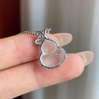 18k金镶冰种无色翡翠葫芦（yc247144）