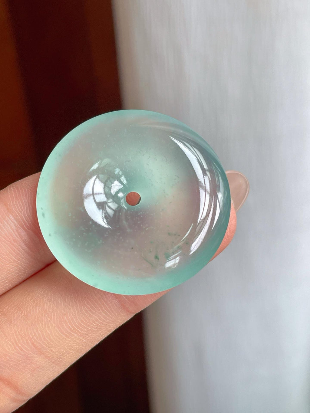 冰种晴底飘花翡翠平安扣（yc238169）