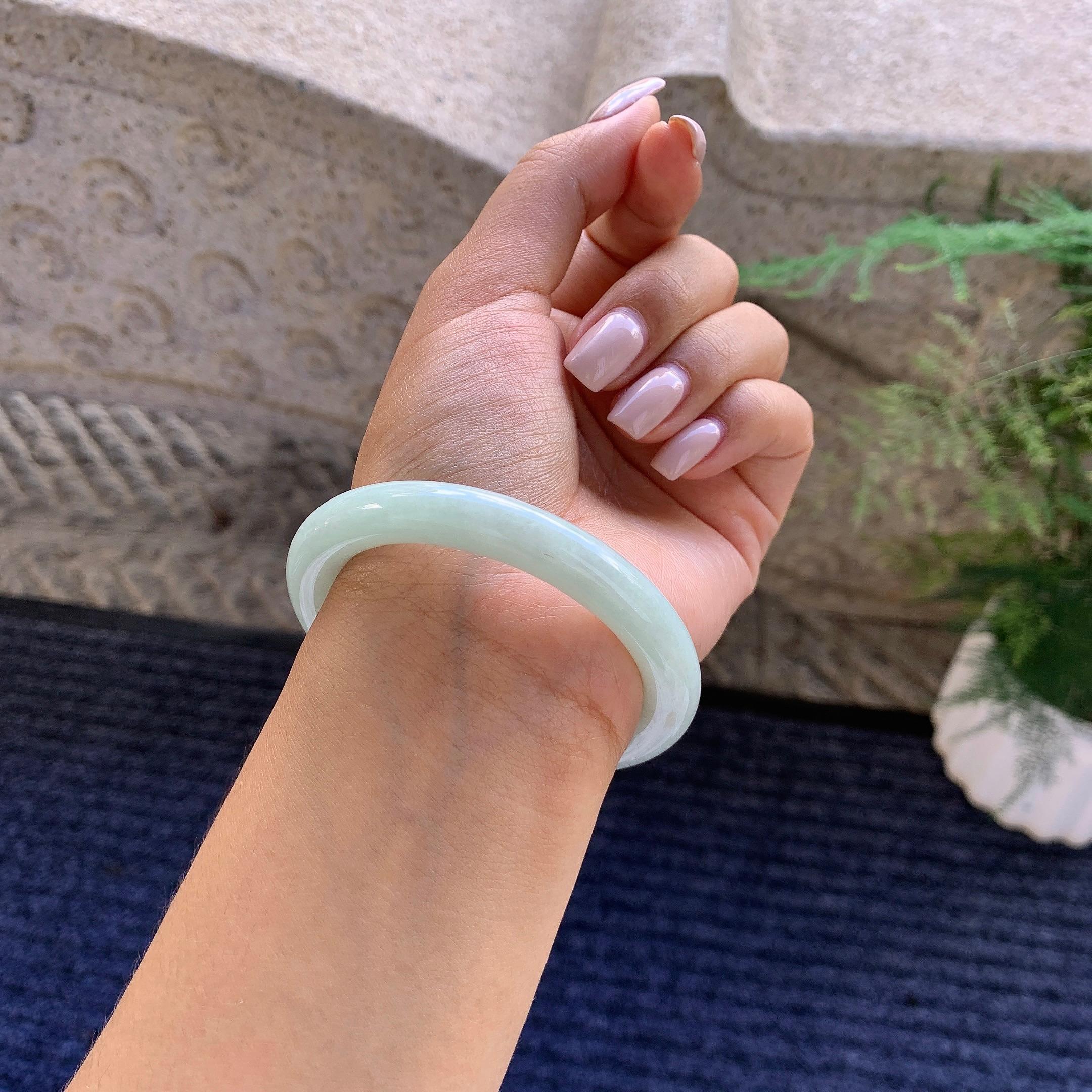 糯种淡晴底圆条手镯（54mm）（yc223237）