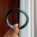 糯冰乌鸡翡翠平安镯（57.8mm）（yc397216）