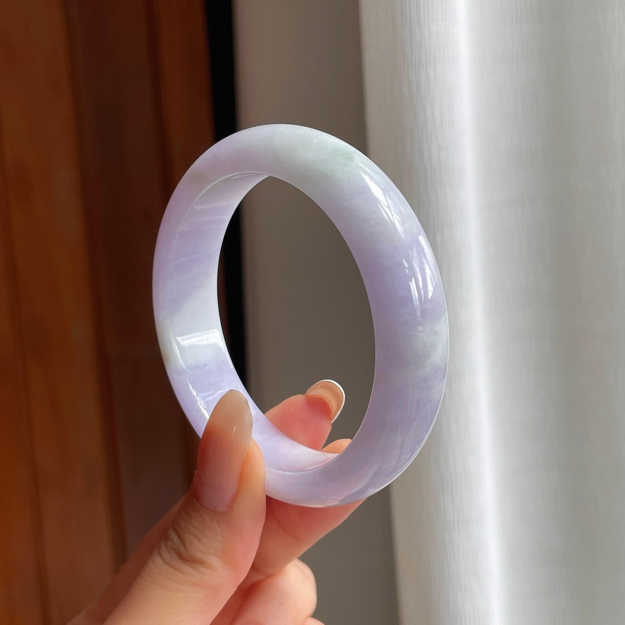 糯冰紫罗兰翡翠平安镯（54mm)（yc416131）