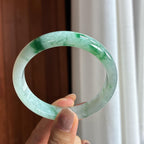 糯种飘花翡翠平安镯 60圈（yc436771）