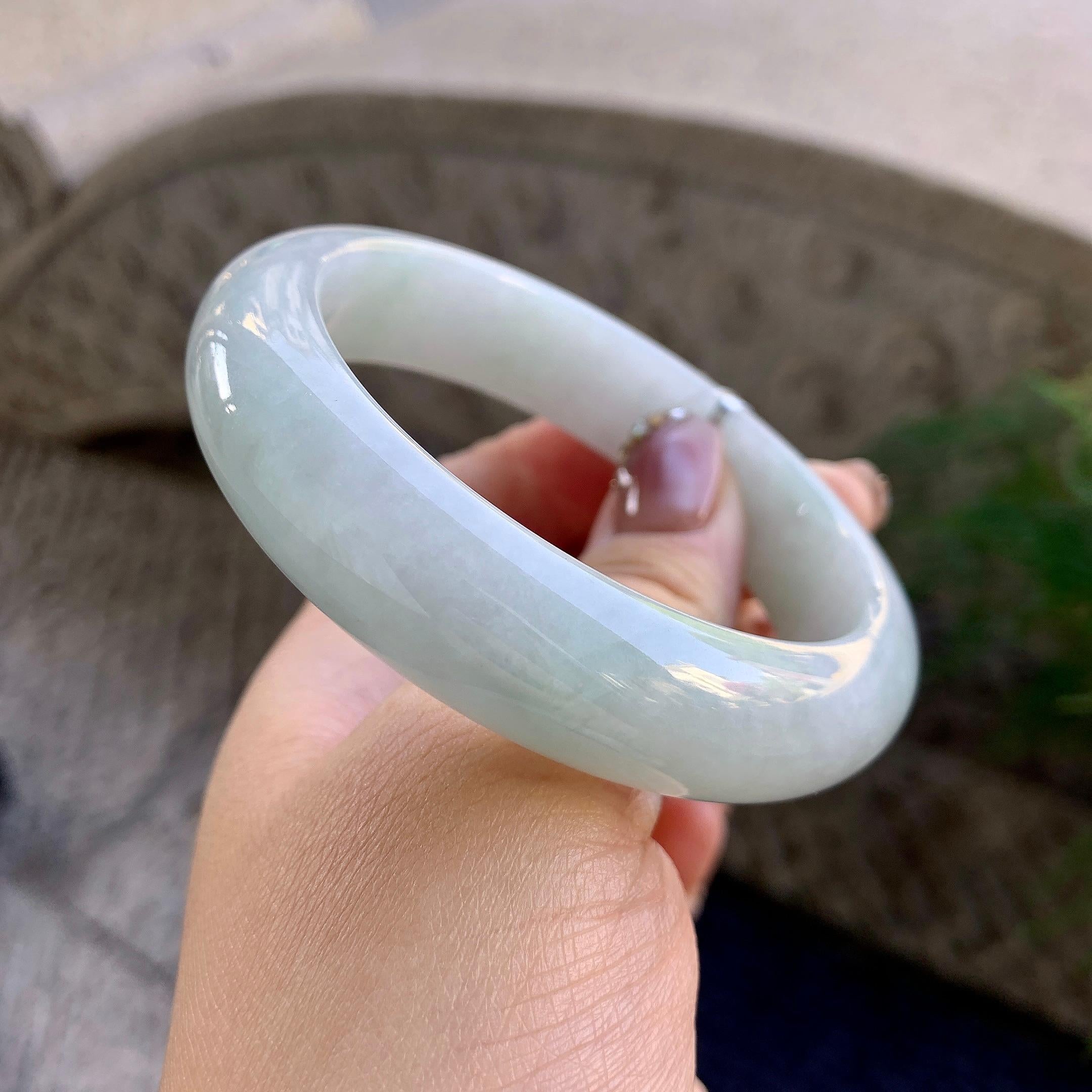 糯种无色宽版轮胎手镯（59.8mm）（yc275318）