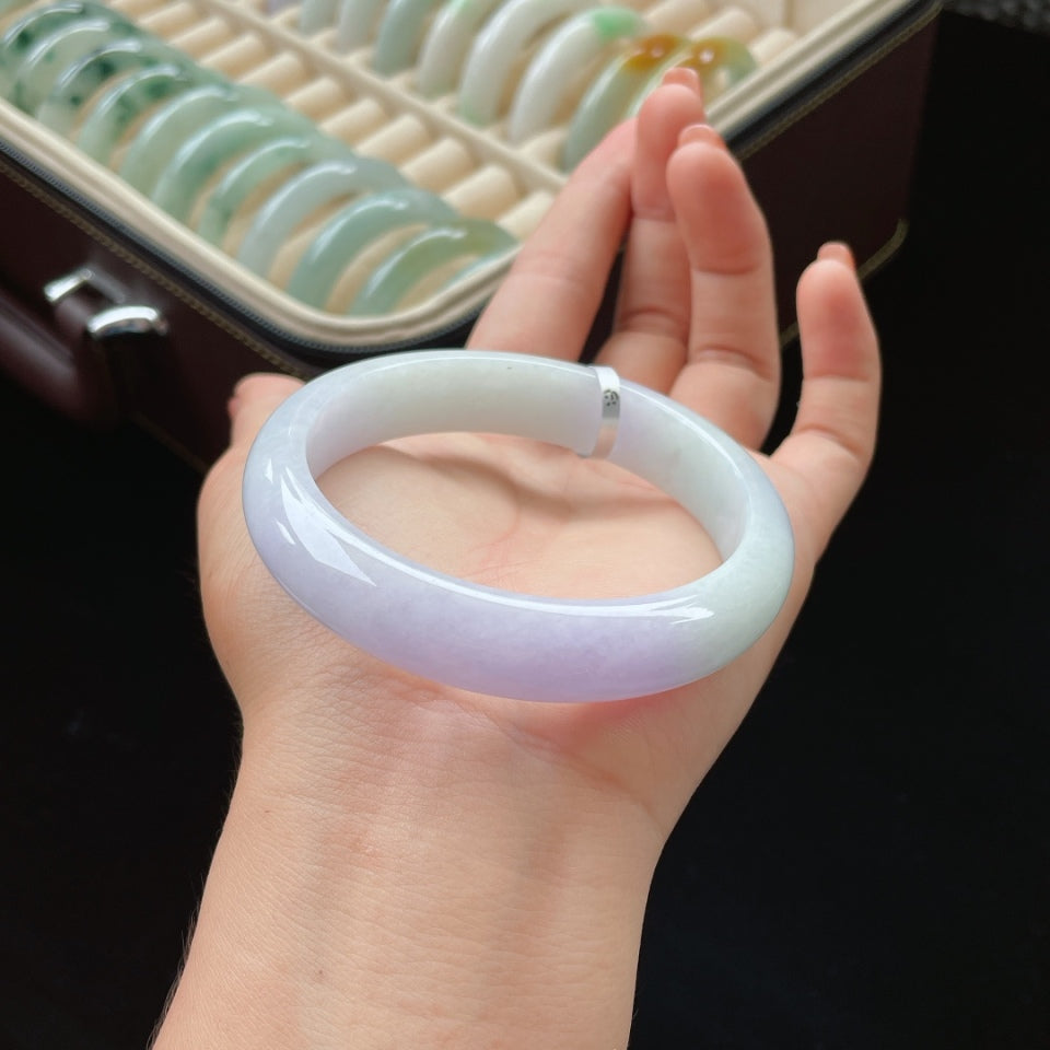 细糯种紫罗兰正圈翡翠手镯（59mm）（yc017378）