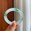 冰种飘花翡翠平安镯（54.6mm）（yc278700）