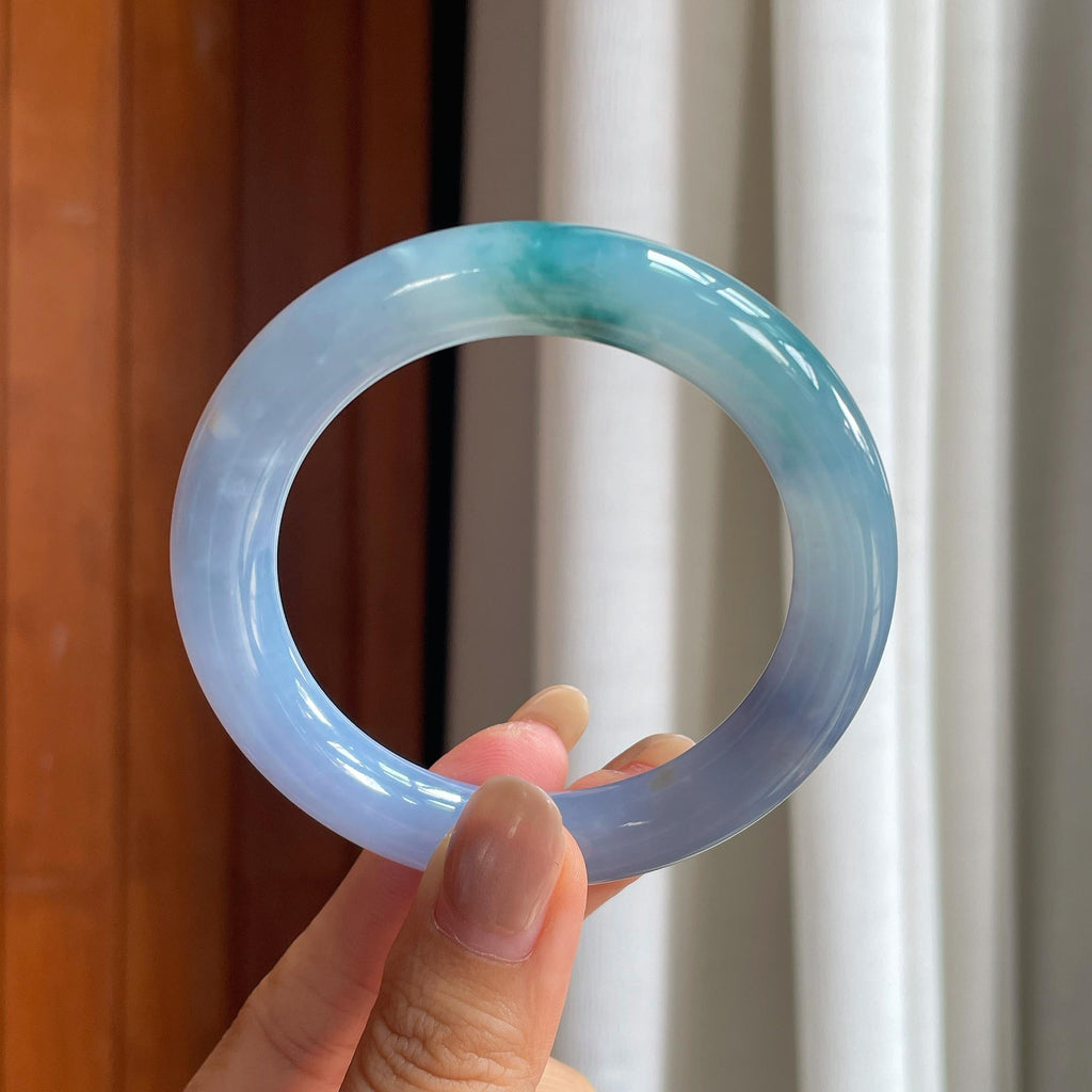 糯冰紫罗兰飘花圆条手镯（53mm）（yc422965）