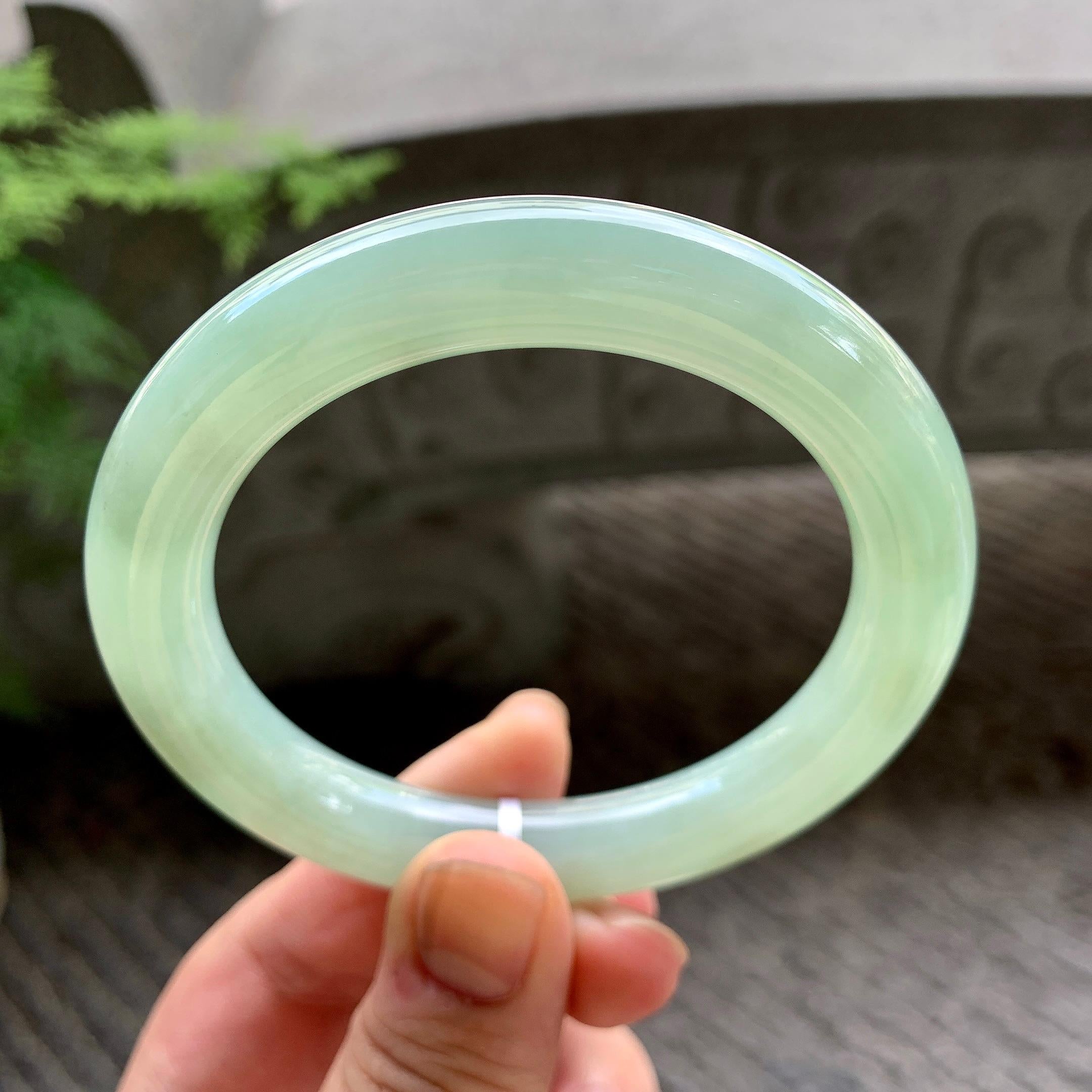 细糯种晴底圆条手镯（56.5mm）（yc202353）