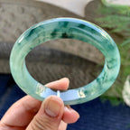 糯冰种飘花平安镯（57.6mm）（yc249458）