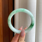 细糯冰飘花翡翠平安镯（59.8mm）（yc287982）