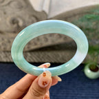 细糯种晴底飘红翡圆条手镯（55.2mm）（yc248093）