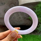 细糯种紫罗兰圆条手镯56.5圈       天然缅甸A货翡翠（yc392736）