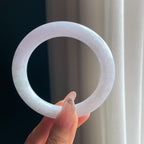 糯冰淡春底翡翠圆条手镯（57.4mm)（yc350480）