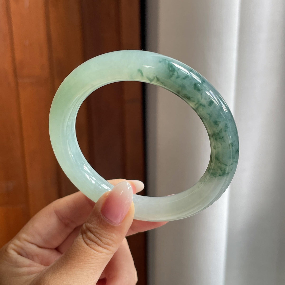 糯冰飘花圆条手镯 55圈（yc716367）