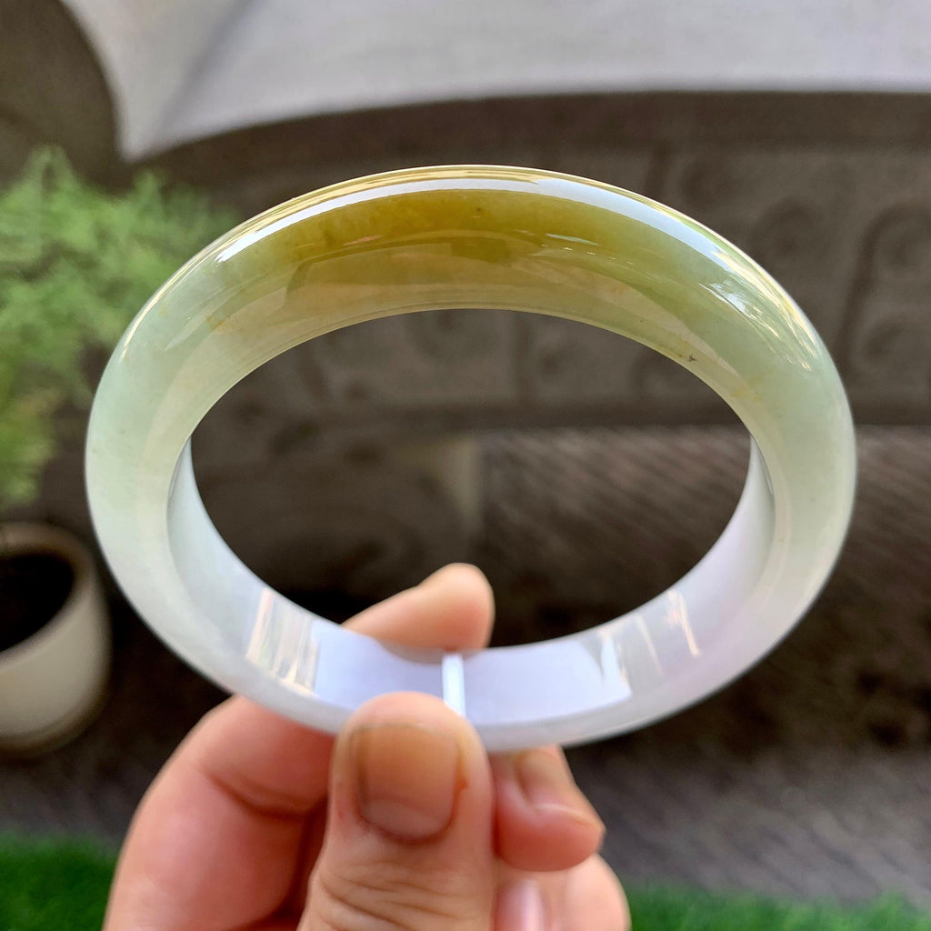 细糯种黄翡平安镯（58mm）（yc240756）