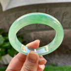糯冰种晴底飘绿平安镯（53mm）（yc304780）