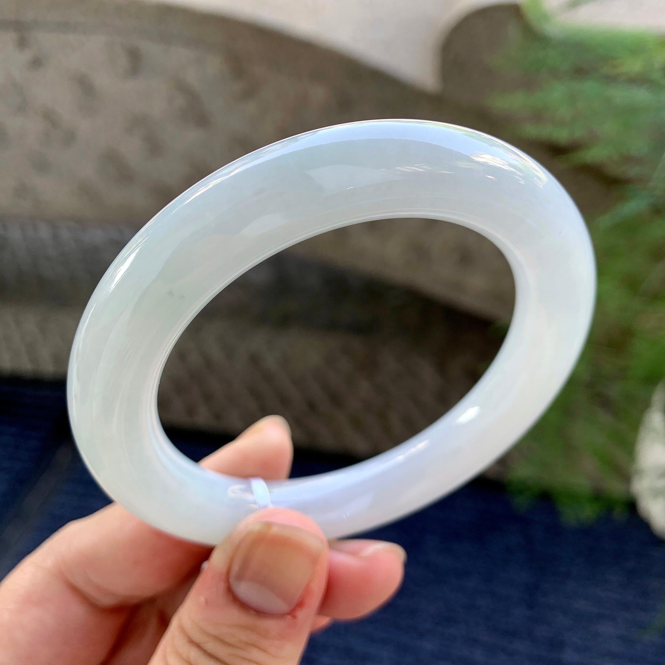 细糯种无色圆条手镯（54.4mm）（yc249445）