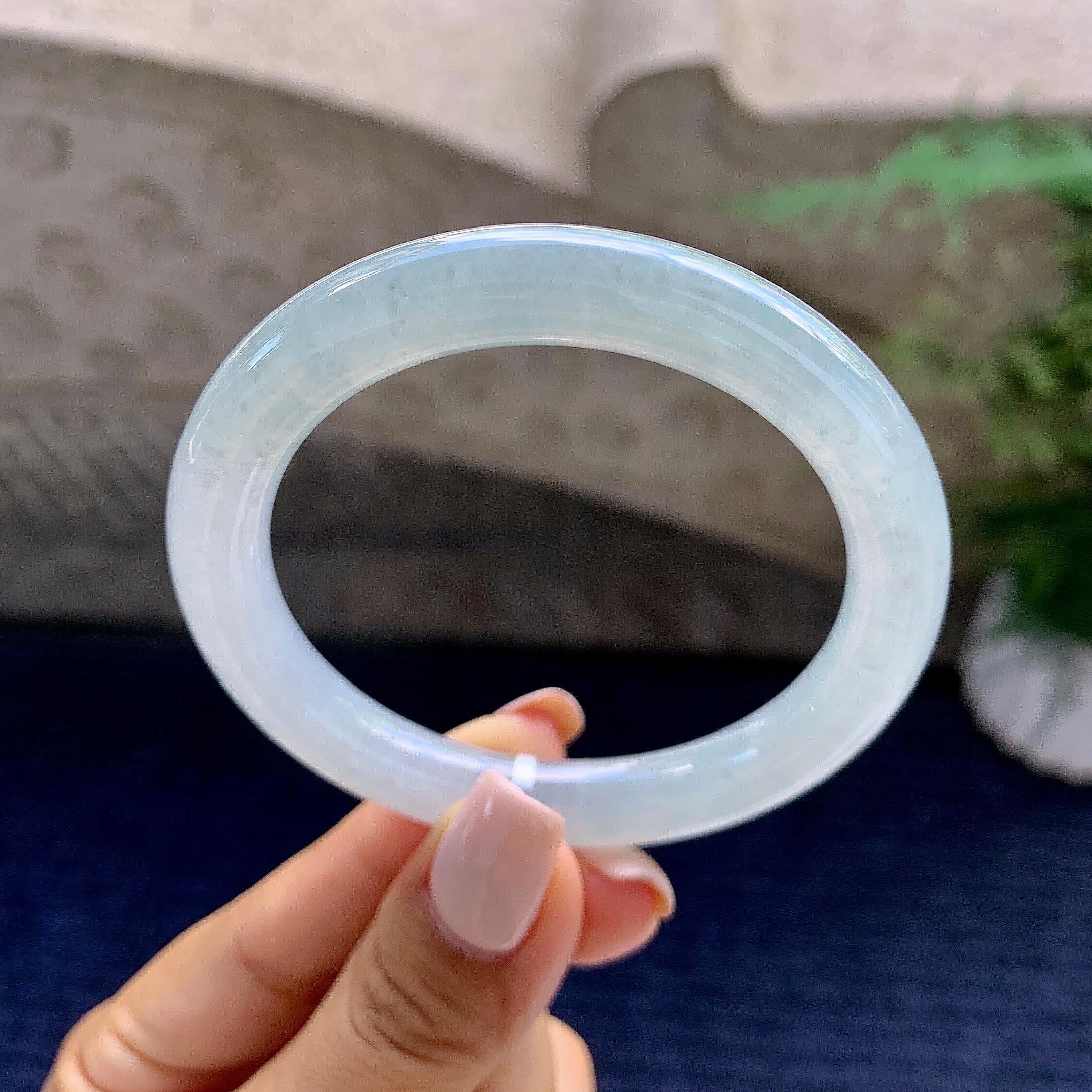 细糯种带底色圆条手镯（53.2mm）（yc223965）