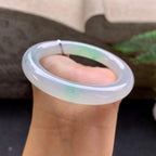 糯冰种飘绿圆条手镯（53.5mm）（yc257688）