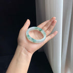 冰种飘花翡翠平安镯（53.2mm）（yc391225）