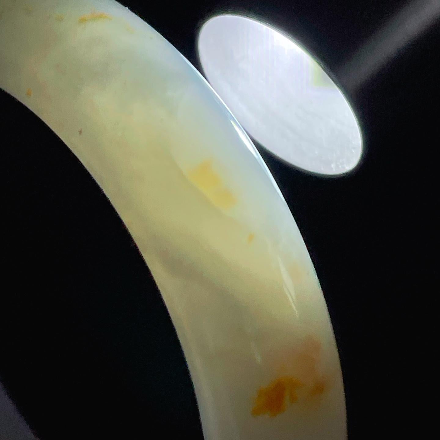 糯冰黄翡翡翠平安镯（52mm）（yc396390）