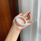 糯冰种带底色翡翠平安镯（51mm）