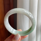 糯种带色翡翠平安镯镯（58mm）