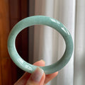 糯种湖水绿翡翠平安镯（58.5mm）