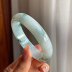 糯冰种飘花翡翠贵妃平安镯（53mm）