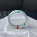 细糯飘花带紫翡翠平安镯 编号: 23092503-5004 具体尺寸：55.6-11.6-8（wg0023558）