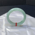 糯化晴底翡翠平安镯 编号: 24112504-4002 具体尺寸：53.5-12.7-8.8（wg0023555）