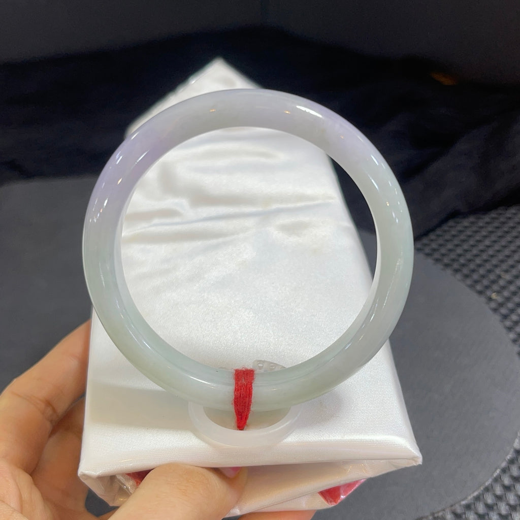 糯冰紫底半山水翡翠手镯 ，尺寸：56.7-11.0-7.8（wg0027428）