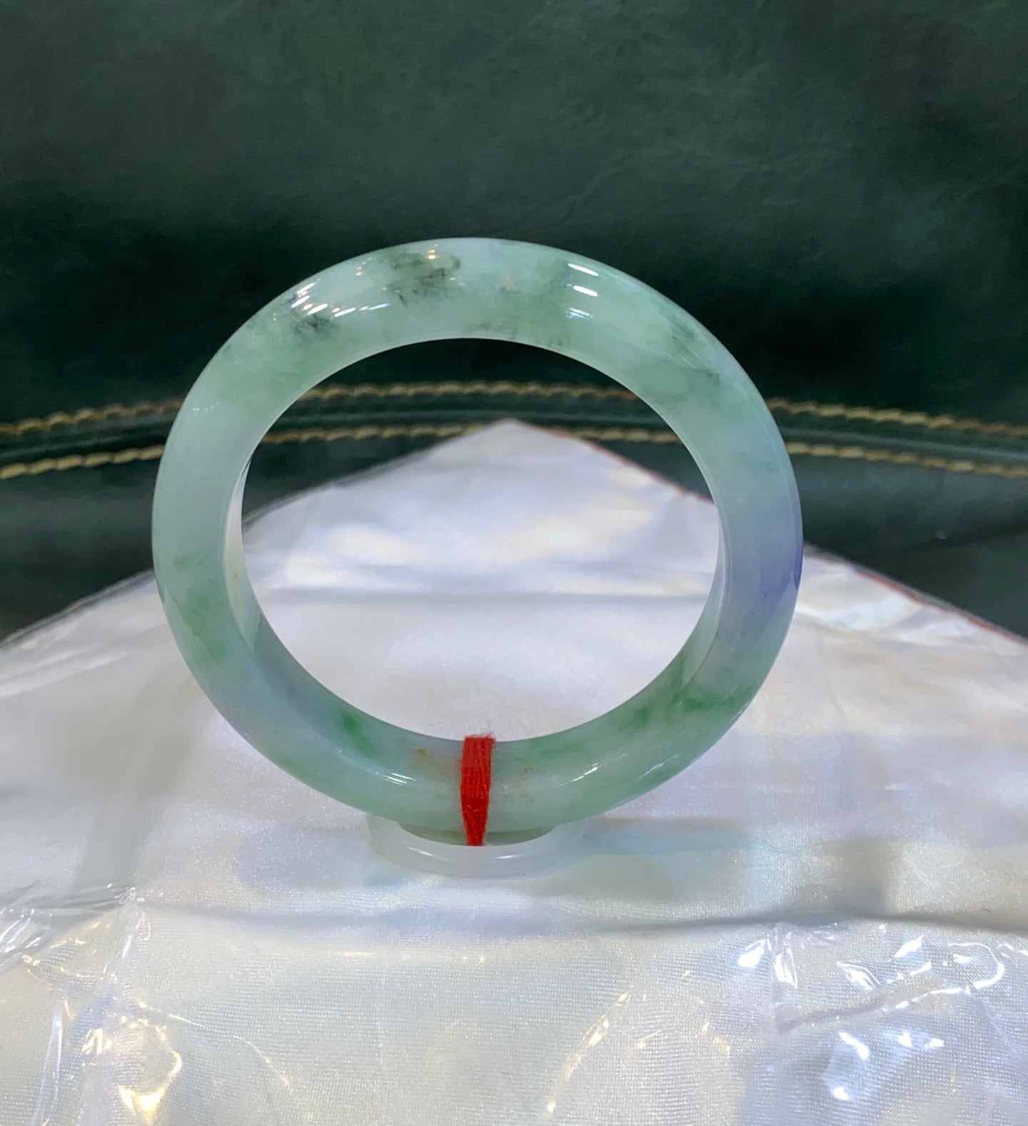 细糯春彩翡翠平安镯｜ 编号：23080718-47012 具体尺寸:56-12-9（wg0040232）