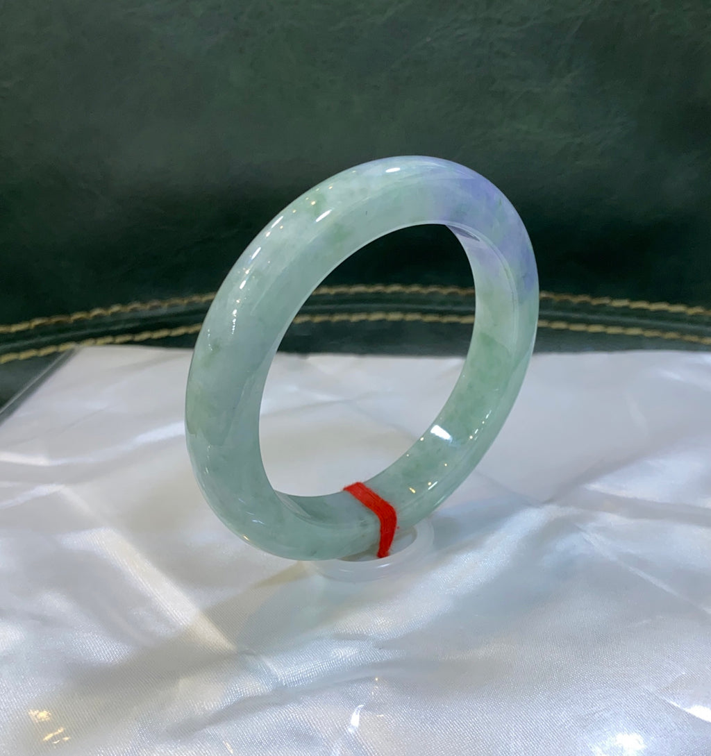 细糯春彩翡翠平安镯｜ 编号：23080718-47031 具体尺寸:59-12.2-10.5（wg0040230）