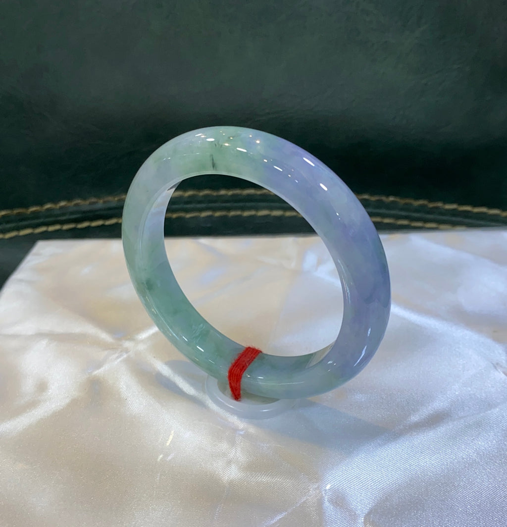 细糯春彩翡翠平安镯｜ 编号：23080718-47039 具体尺寸:55-11.4-9.4（wg0040228）