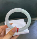 细糯蓝底大圈口翡翠平安镯 编号：24081404-14008 具体尺寸：62.3-12-9（wg0043039）