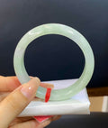 细糯甜绿翡翠平安镯 54-55 | 编号：23080306-14012 具体尺寸：55-12.5-7.6（wg0067287）