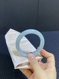 6号秒杀 圈口55-56能戴（26032510-7002） 细糯蓝底翡翠平安镯 底子干净显白大气（wg0078775）