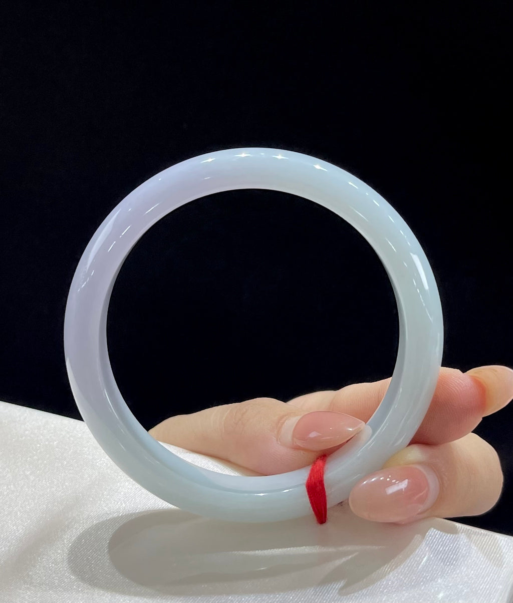 ️推荐美镯 ️57、58｜ 细糯紫罗兰半山水平安镯A9932号 编号：2609206-5001-C19-6 具体尺寸：58-12.1-7.4（wg0079304）